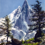Les Drus et l'Aiguille Verte depuis le Montenvers (envoyée en 1960)